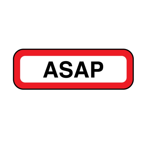 Position Labels - ASAP 1/2" x 1-1/2" White w/Red & Black